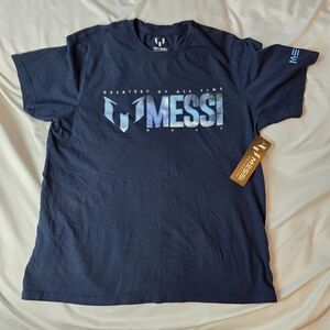 Messi Navy Blue Graphic Tee Mens Size Large NWT